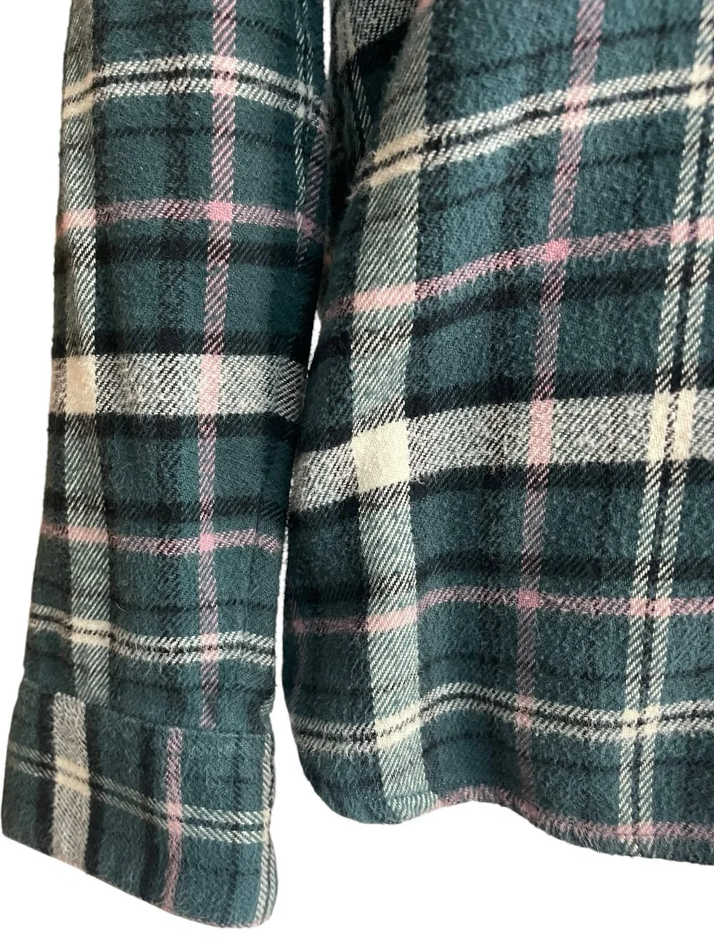 Madewell Flannel Classic Ex-Boyfriend Shirt Green - Picture 5 of 16